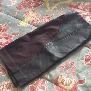 Brown leather mini skirt